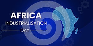 Africa industrialisation day with blue background concept