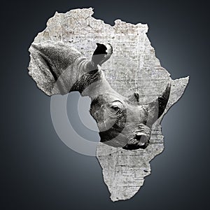 Africa with its endangered rhino