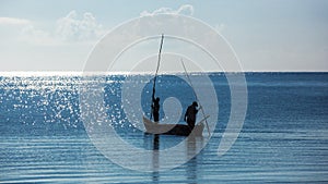 Africa, Kenya, fishermen, morning, ocean, fishermen in a boat, Mombasa