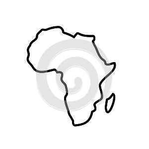 Africa line map vector icon. African outline continent art flat coutour isolated african shape map