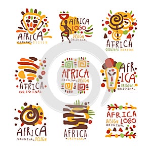 Africa logo original design. Travel to Africa colorful hand drawn vector llustrations