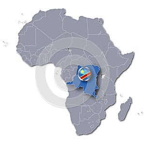 Africa map with the Democratic Republic Congo