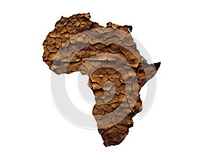 Africa map drought or waterless concept isolated photo