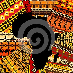 Africa map on ethnic background