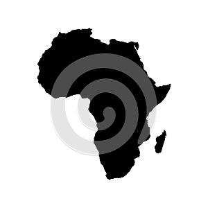 Africa map icon with plain black vector