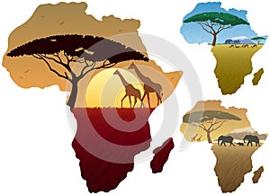 Africa Map Landscapes