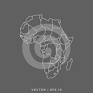 Africa Map Line Vector Design Template. Resizable and Editable Stroke