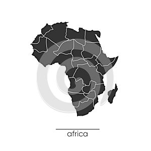 Africa map. Monochrome Africa continent icon. Vector