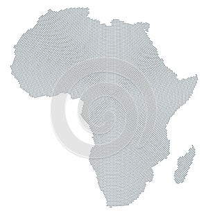 Africa map radial dot pattern gray color