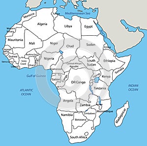 Africa - vector map photo