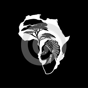 Africa - minimalist and flat logo - vector illustration