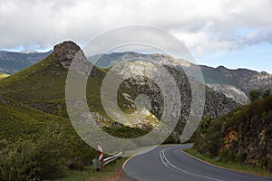 Africa- Panoramic Mountain Landscape of the Famous South African Franschhoek Pass