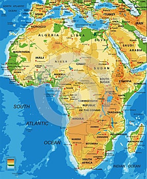 Africa-physical map