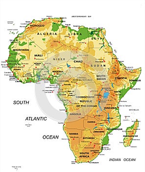 Africa-physical map