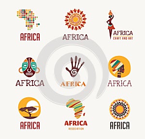 Africa, Safari icons and element set