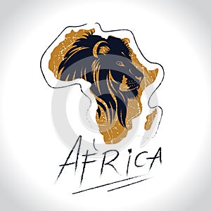 Africa and Safari logo with the lion 2