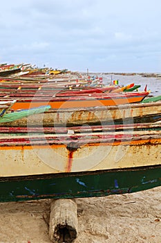 Africa Senegal Atlantic coast fishermen boats