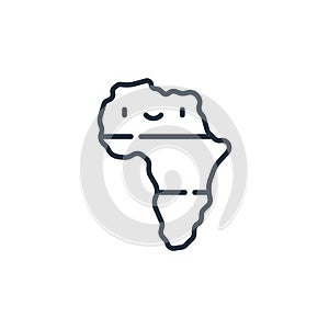 africa vector icon isolated on white background. Outline, thin line africa icon for website design and mobile, app development.
