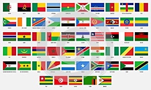 Africa vector national flag collection