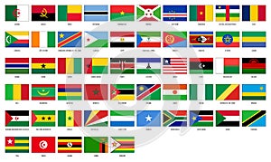 Africa vector national flag collection