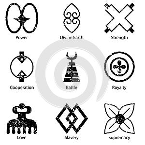 African Adinkra Symbol Icon Set