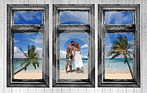 An African Amercian Couple on the Beach photo