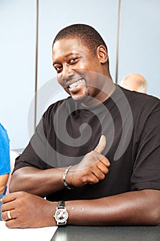 African-American Adult Student - Thumbs Up