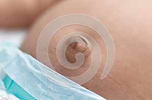 African american baby belly button at bedroom