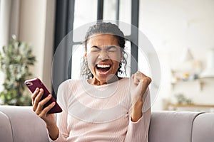 African American beautiful woman with eyes closed