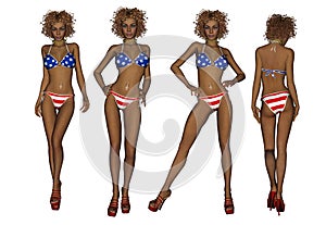 African American Bikini Woman