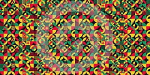 African American Black history month Neo geometric seamless pattern background. Celebrated February