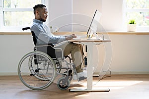 African American Black Man Using Computer