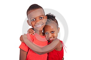 African american brother and sister together