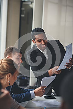 African-American business leader in working environment