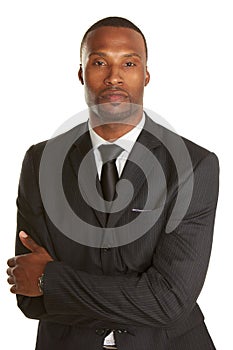 African american business male with arms crossed