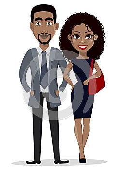 African American business man and business woman