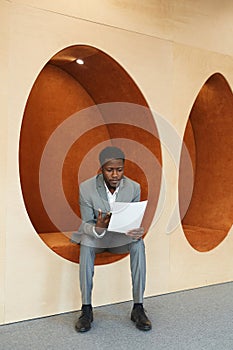 African-American Businessman Practicing Speech