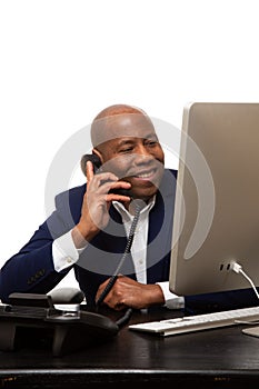 African American Businessman Talking On The Phone