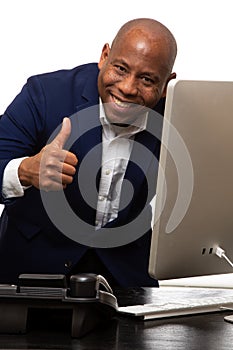 African American Businessman With Thumbs Up