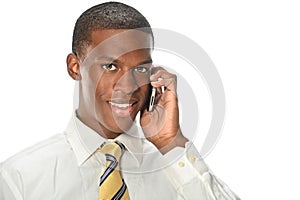 African American Businessman Using Cellphone