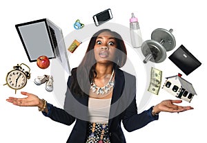 African American Businesswoman Juggling photo