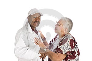 African american couple discussing