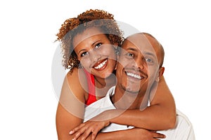 African American Couple Isolated On White