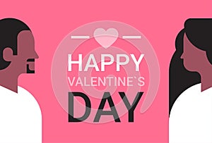 African american couple looking each other happy valentines day holiday concept man woman in love male female portrait