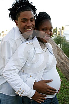 African american couple pregnant