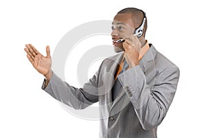 African american customer support operator