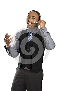 African american customer support operator