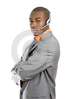 African american customer support operator