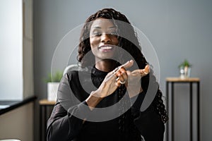 African American Deaf Sign Language Employee