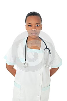 African American doctor nurse black stethoscope